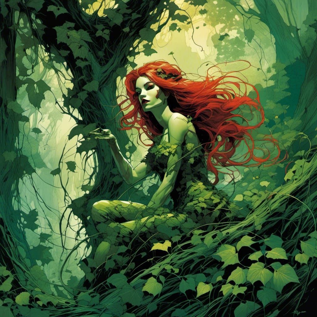 Poison Ivy in Eden: Comic Book Art