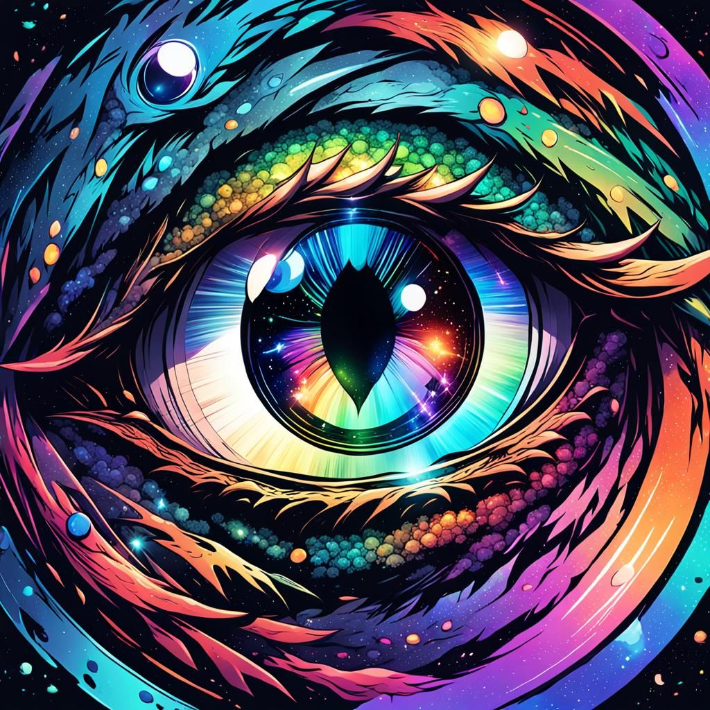 Galaxy Rainbow Dragon Eye