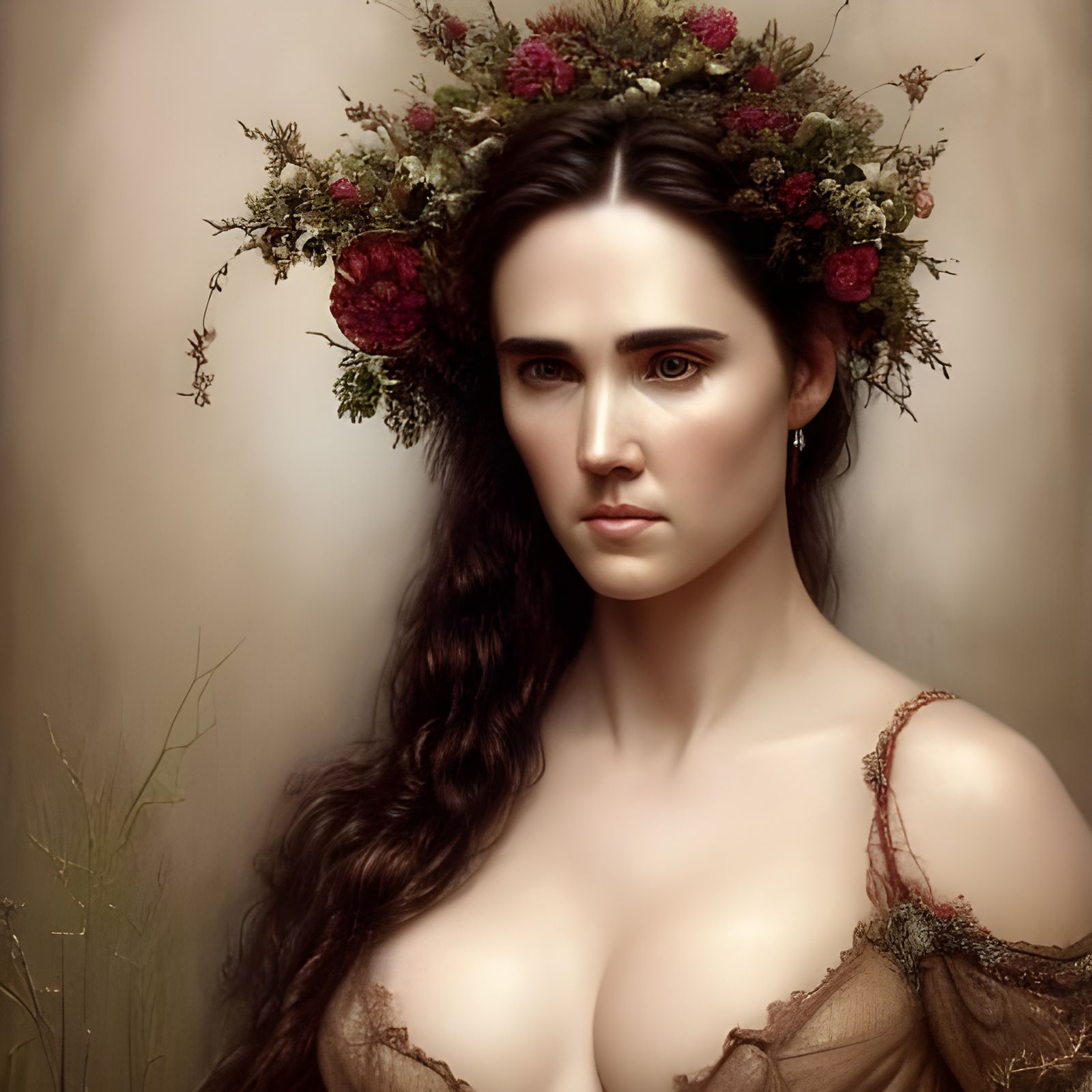 Jennifer Connelly Portrait in Cyberpunk 2099 Style