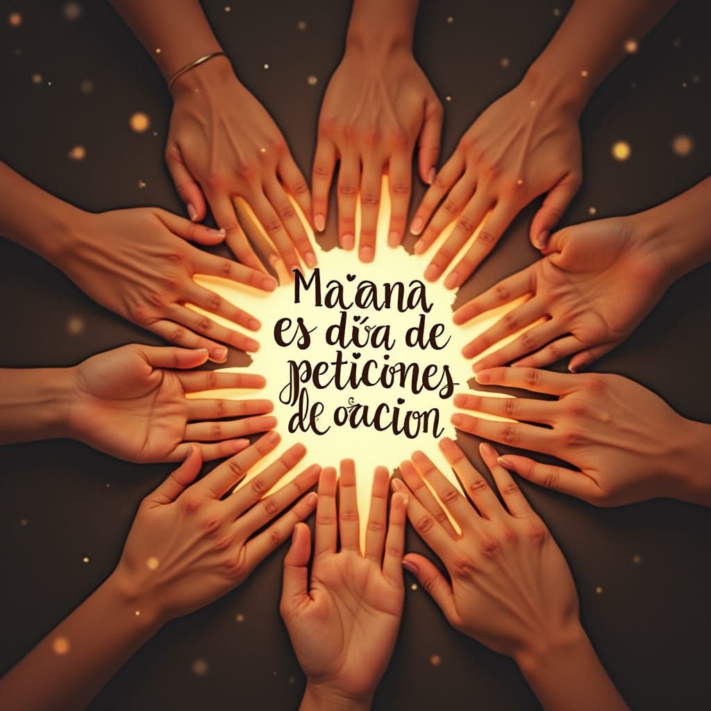 Prayer Group United in Warm Light of Faith