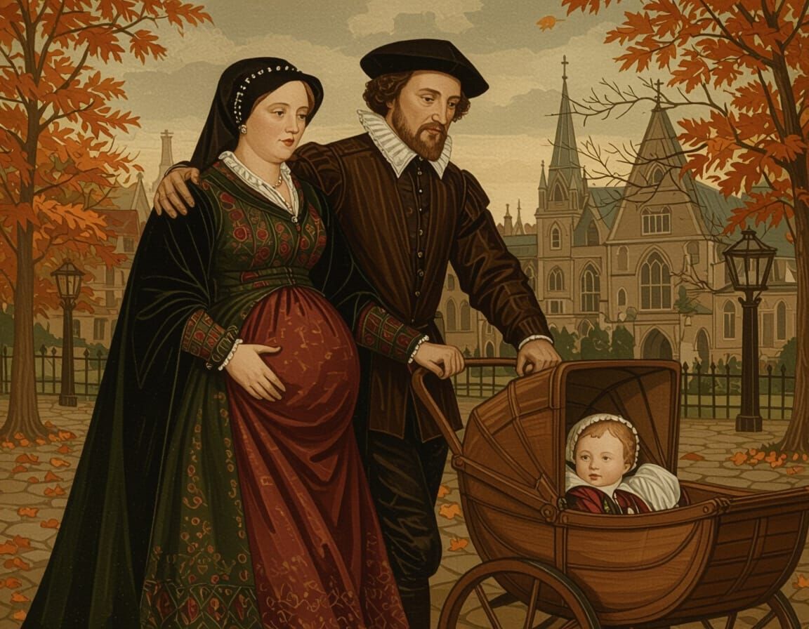 Anne Shakespeare Walks to Church in Holbein Style