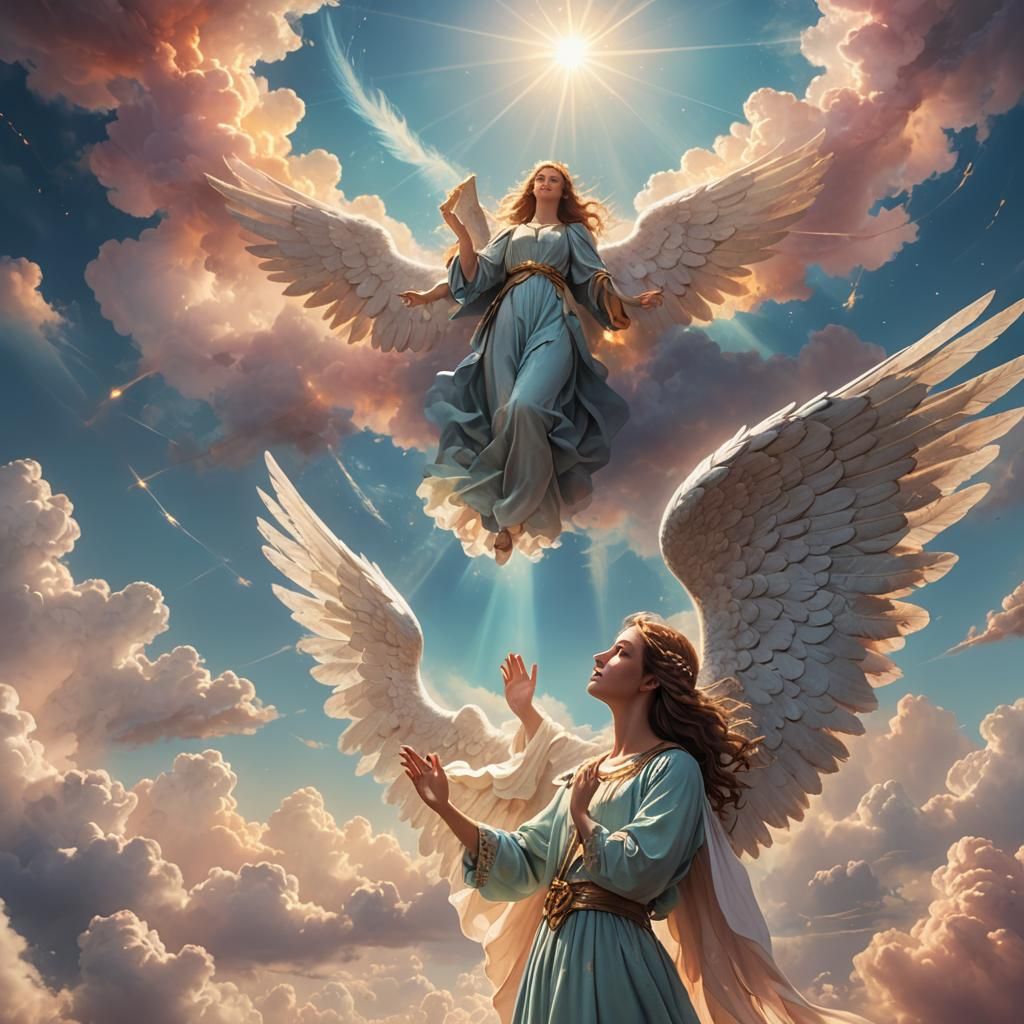 Angelic Encounter: A Detailed Matte Painting