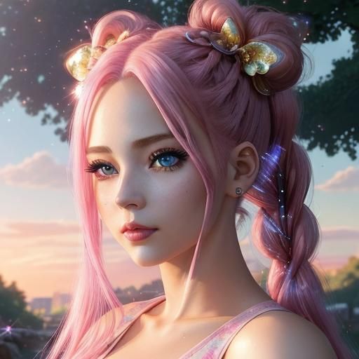 Anime Woman in a Secret Flower Garden