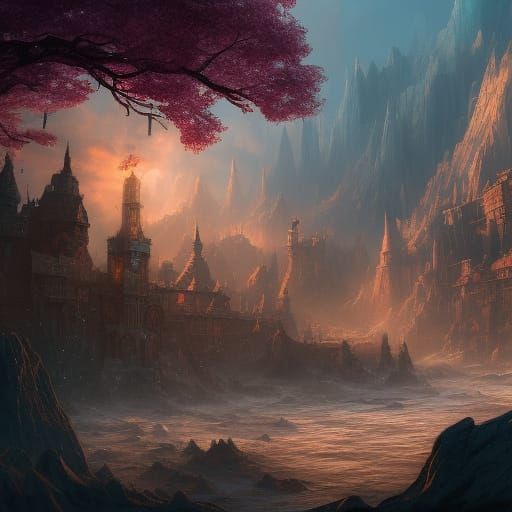 Fantastical Matte Painting in Deep Color
