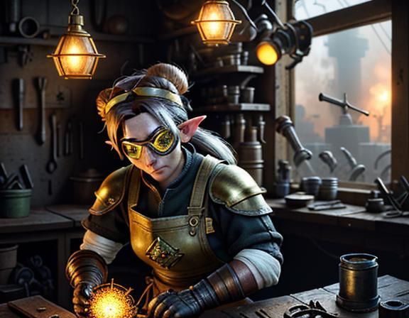 Gnome Repairs Automaton: 3D Game Cinematic