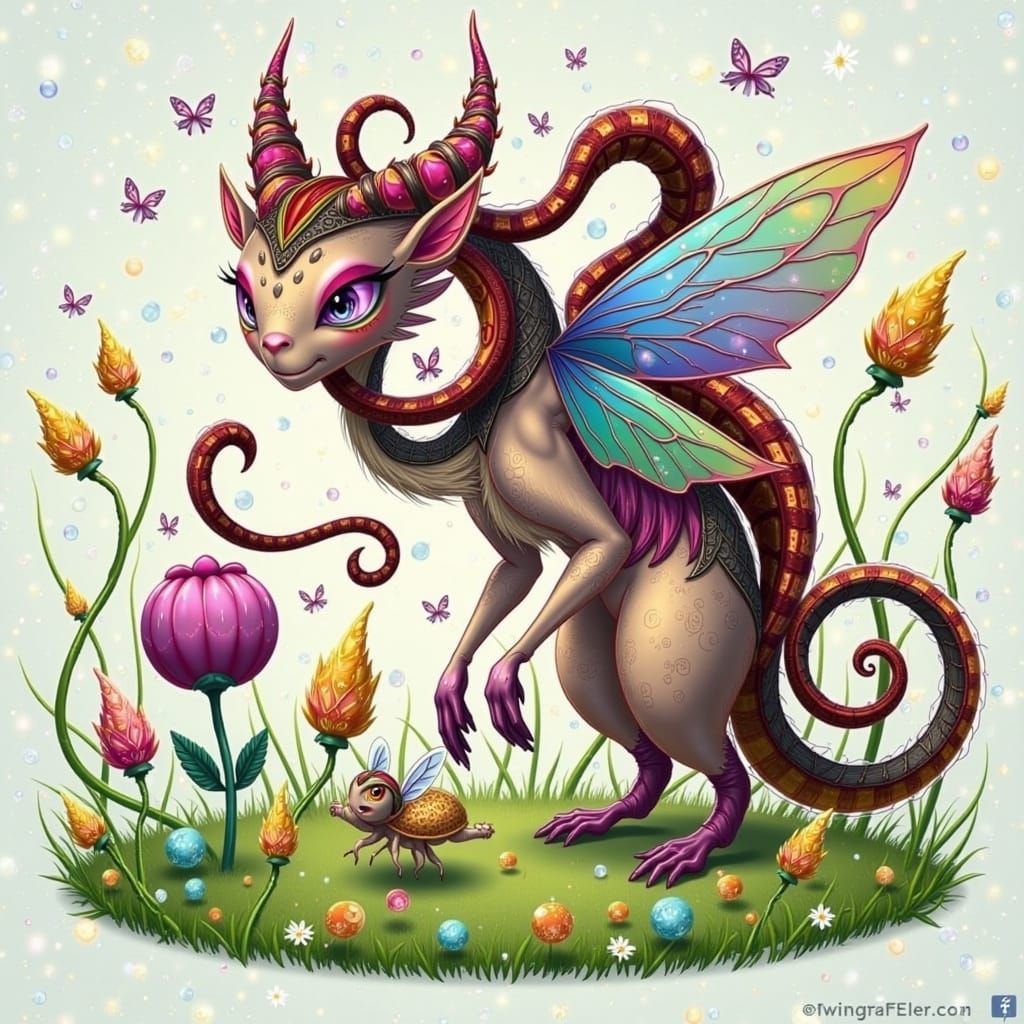 Enchanted Forest Critter Creature in a Whimsical Style