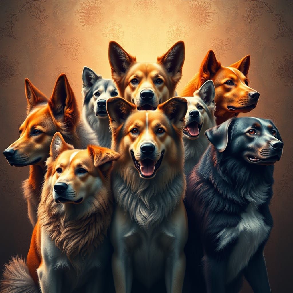 Magnificent Dogs in Triadic Harmony
