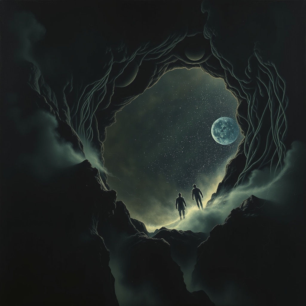 Abyssal Void with Starry Expanse in Matte Painting Style