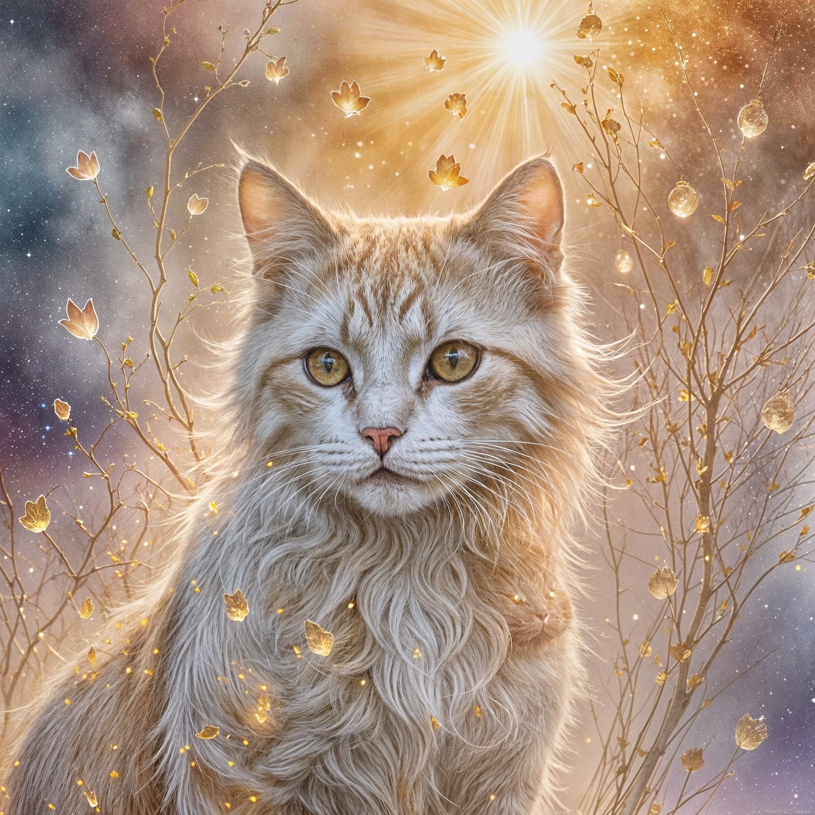 Ethereal Cat Spirit of Dawn's First Light