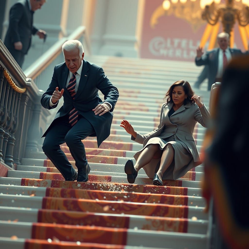 Inauguration Chaos: A Dramatic Tumble Down the Stairs