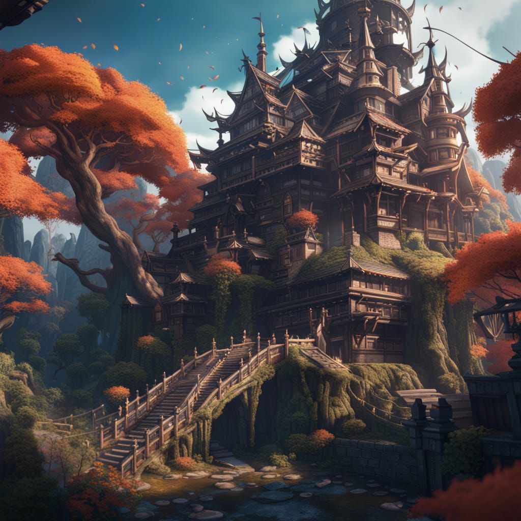 Detailed Anime Kingdom: Fantasy Concept Art