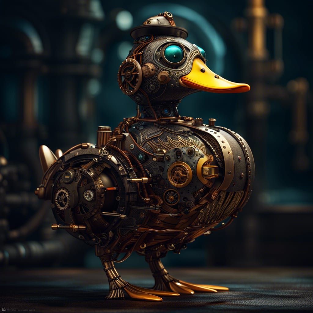 Steampunk Robotic Duck Concept Art