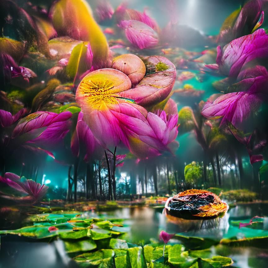 National Park with Giant Water Lilies