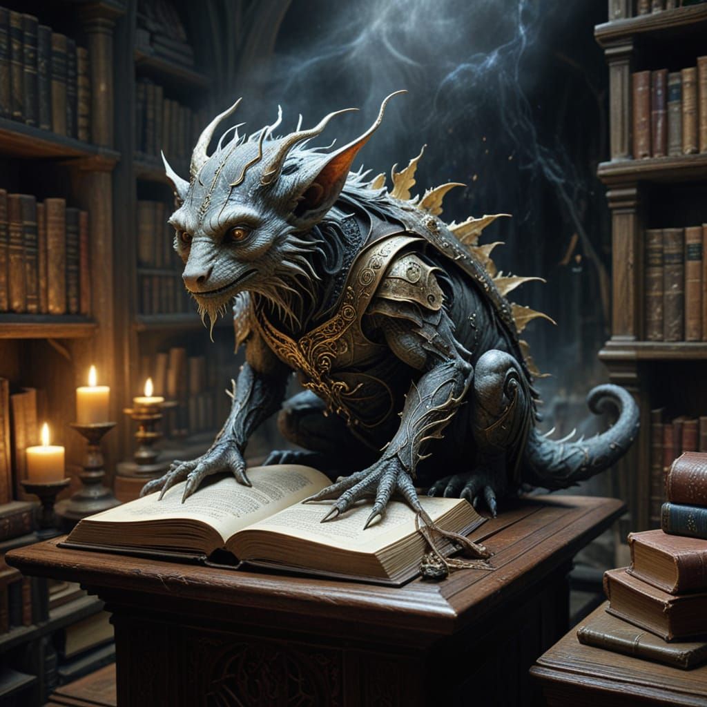 Surreal Mystic Relic Glows in Dusty, Ancient Study