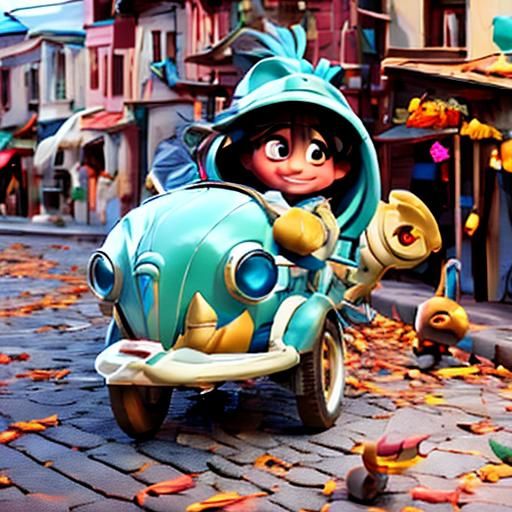 Sweet Girl Dancing in Pixar Style