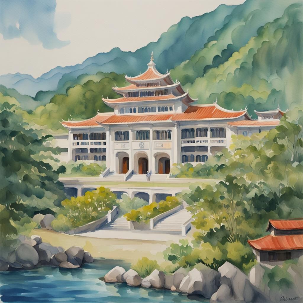 Tzu Chi University in Taiwan: Gouache Watercolor Painting