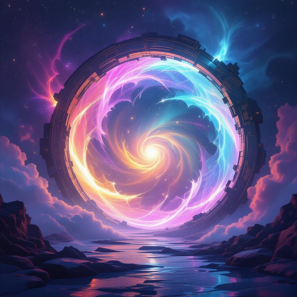 Magical Portal Shimmers with Ethereal Light in Epic Fantasy ...