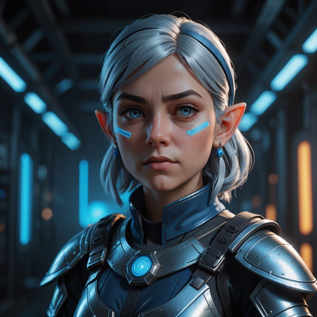 Sci-Fi Gnome Aristocrat in Luminescent Duotone