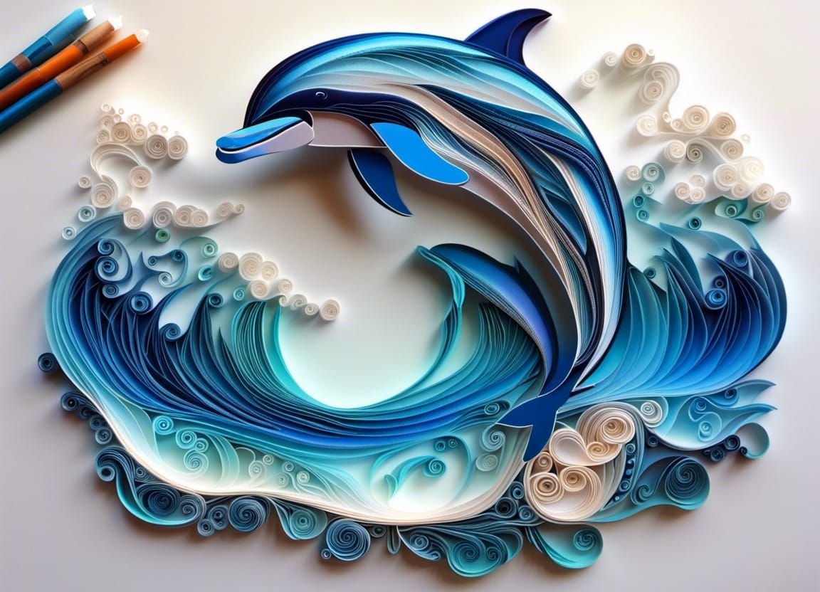 Paper Quill Dolphins