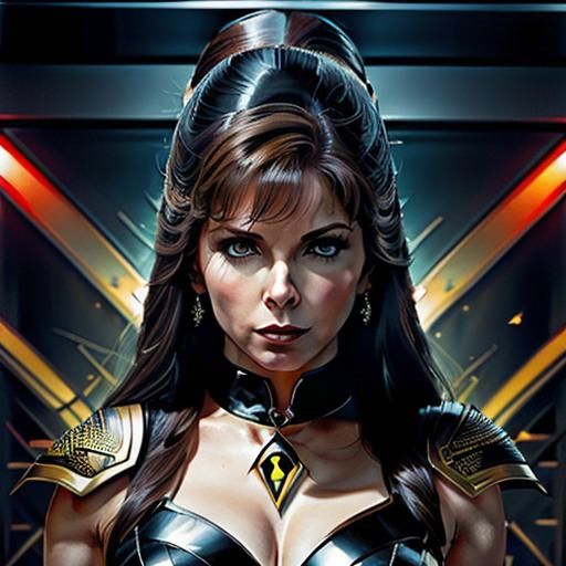 Deanna Troi as Batwoman in Watercolor Portrait