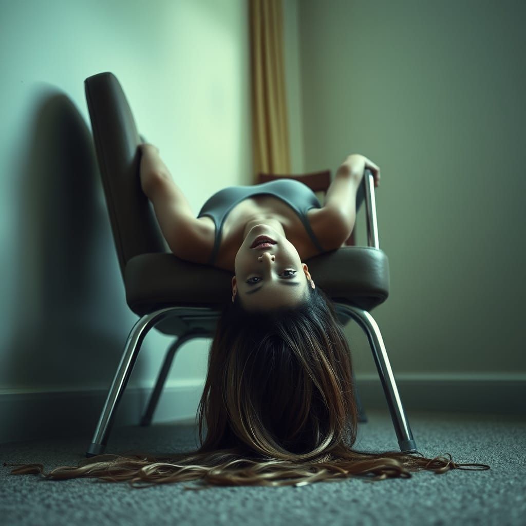 Surrealistic Portrait of a Woman in Suspense