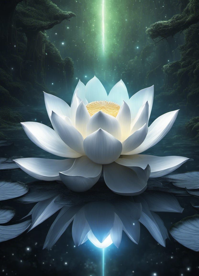 Lotus in a dark pont