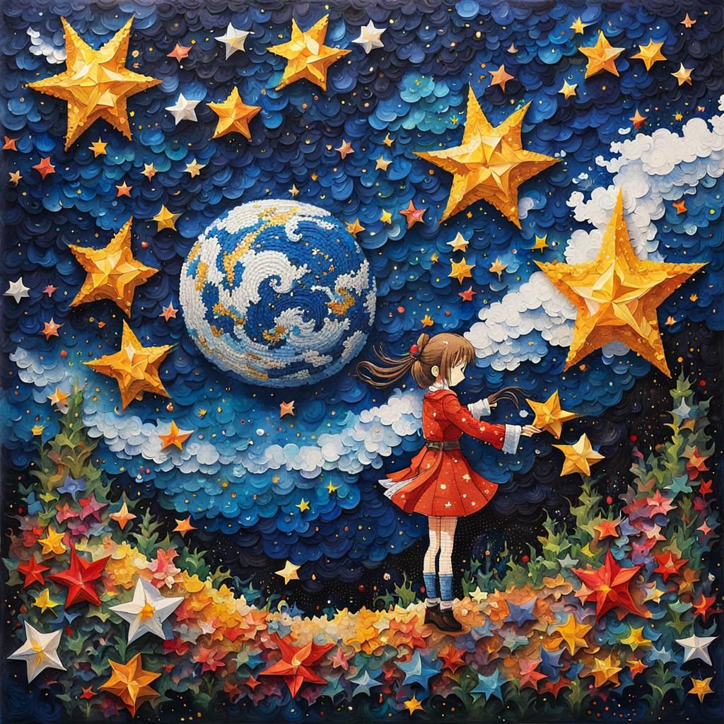 Anime Character in Sega Pixel Art with Abstract Colors