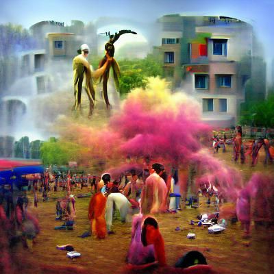 Surreal Holi Festival: A Burst of Color