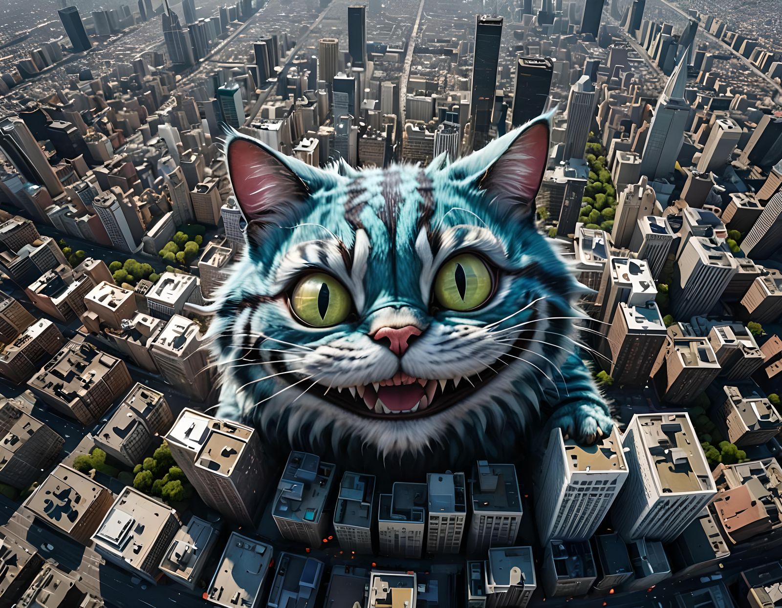 Cheshire Cat Trompe-l'oeil Illusion in Hyperrealism