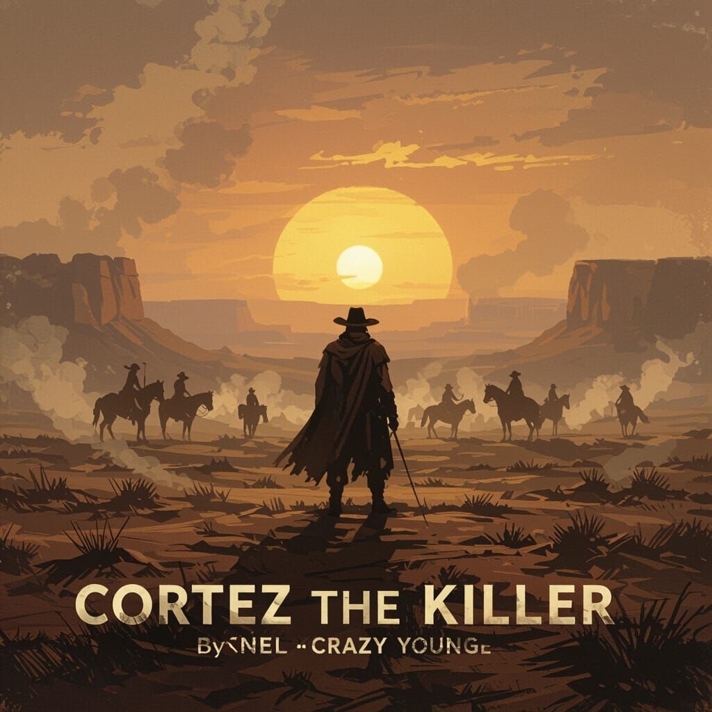 Ancient Landscape with Conquistador at Sunset