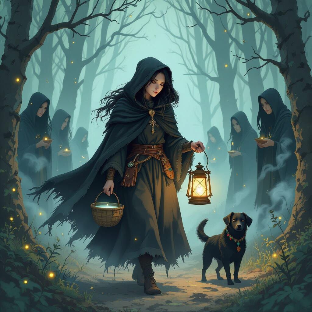 Agnes in Mystical Forest, Fantasy Art Style