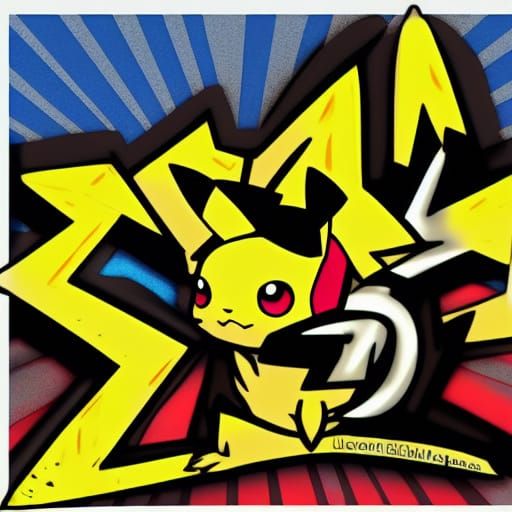 Pikachu Strikes a Jojo Pose in Ink