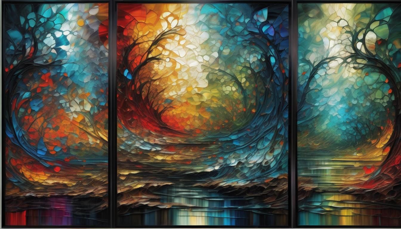 Stained Glass Fractal Battle of Good and Evil