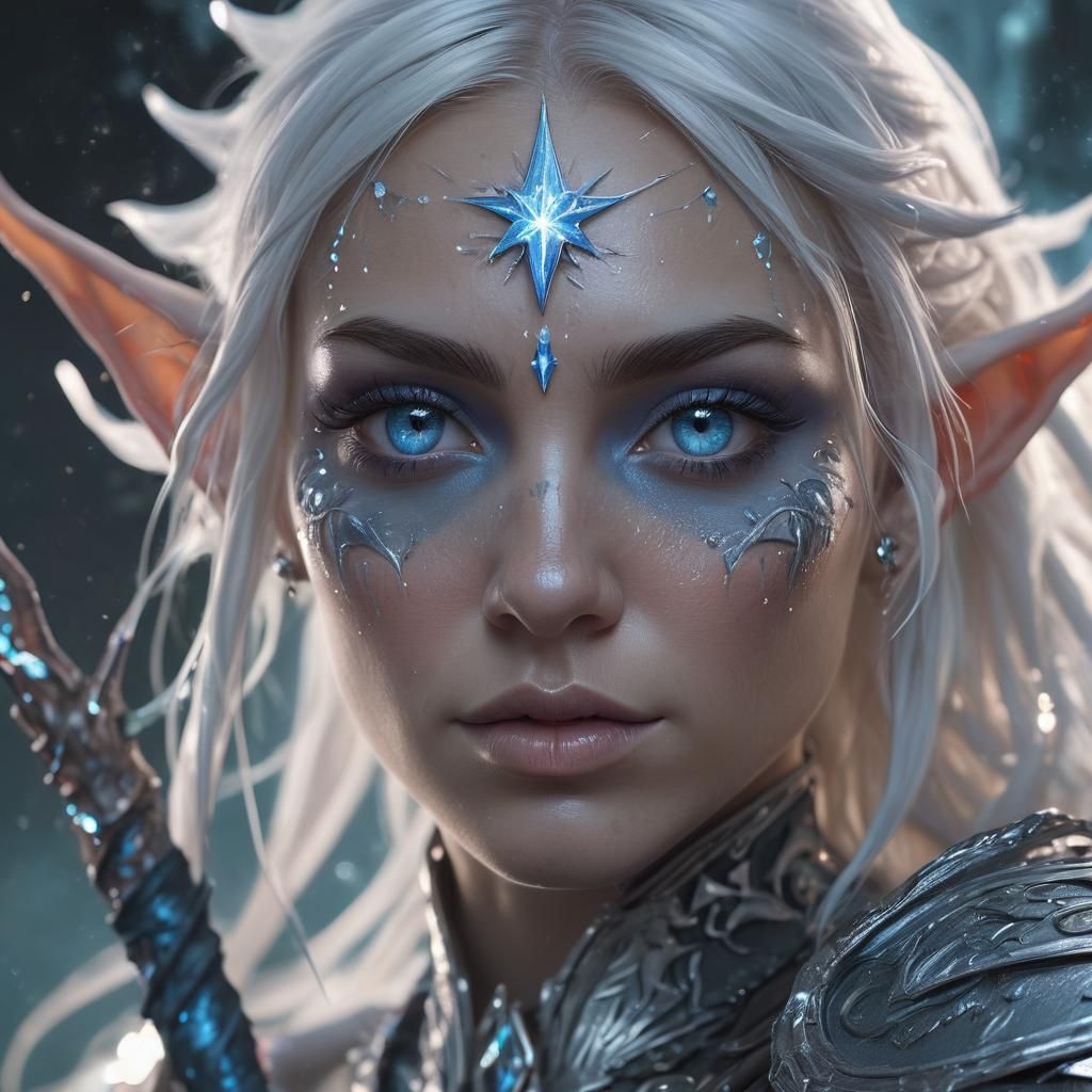 Astral Elf Druid in Fauvist, Surreal Style