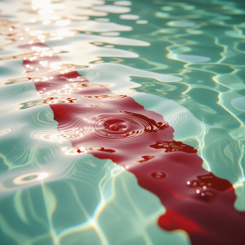 Blood Spreads Through Water: Cinematic Film Still