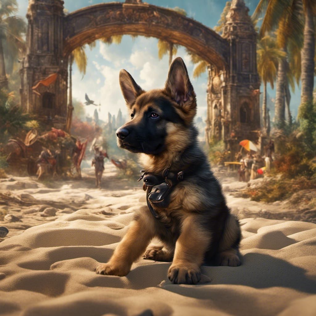 German Shepherd Puppy's Artstation Adventure