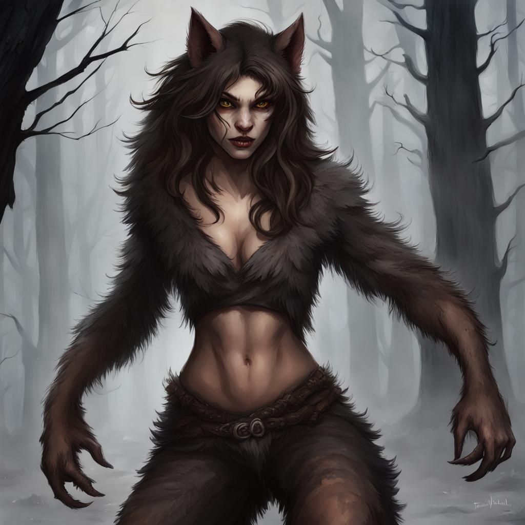 Female Werewolf Generated by AI