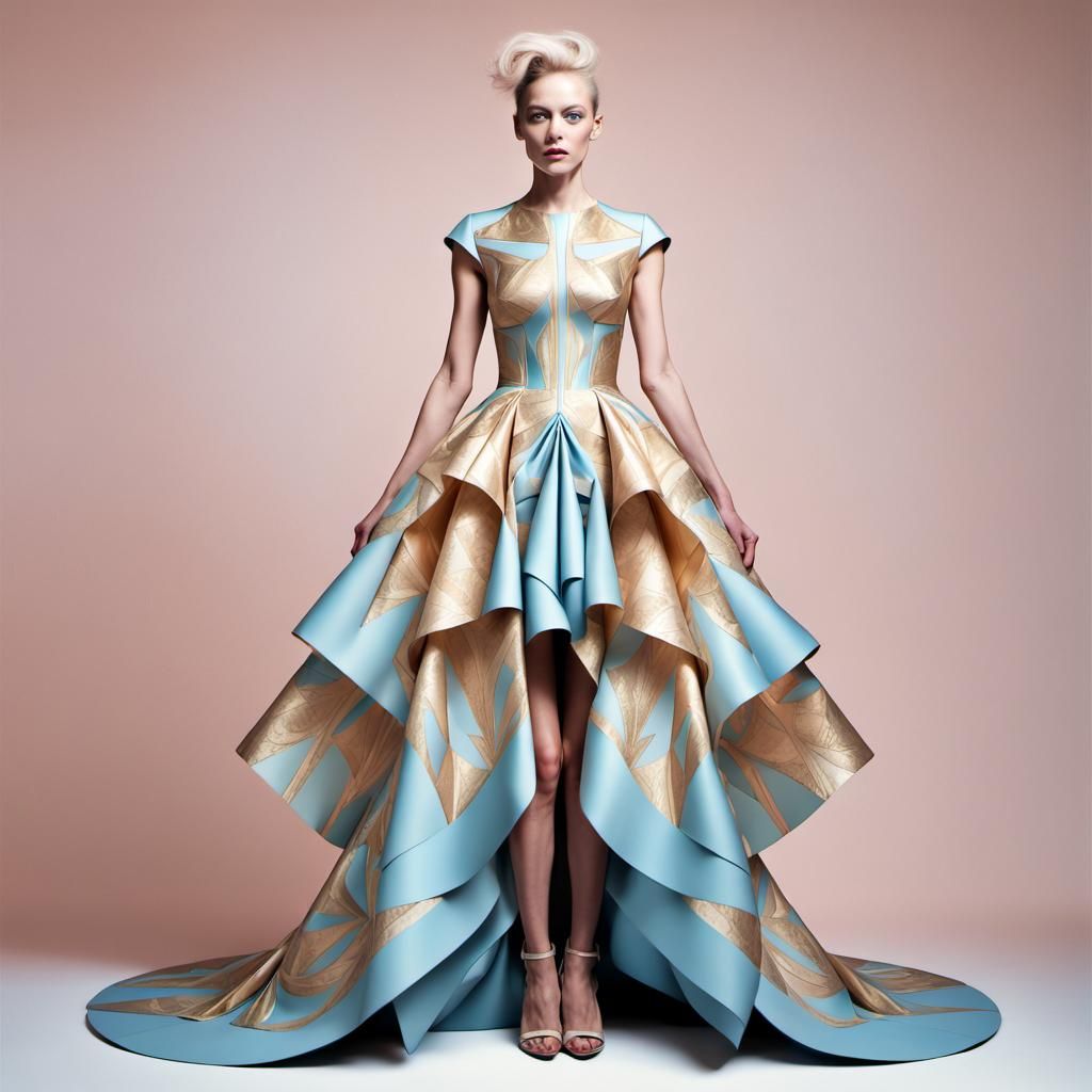 Opulent Pastel Dress in Photorealistic Style