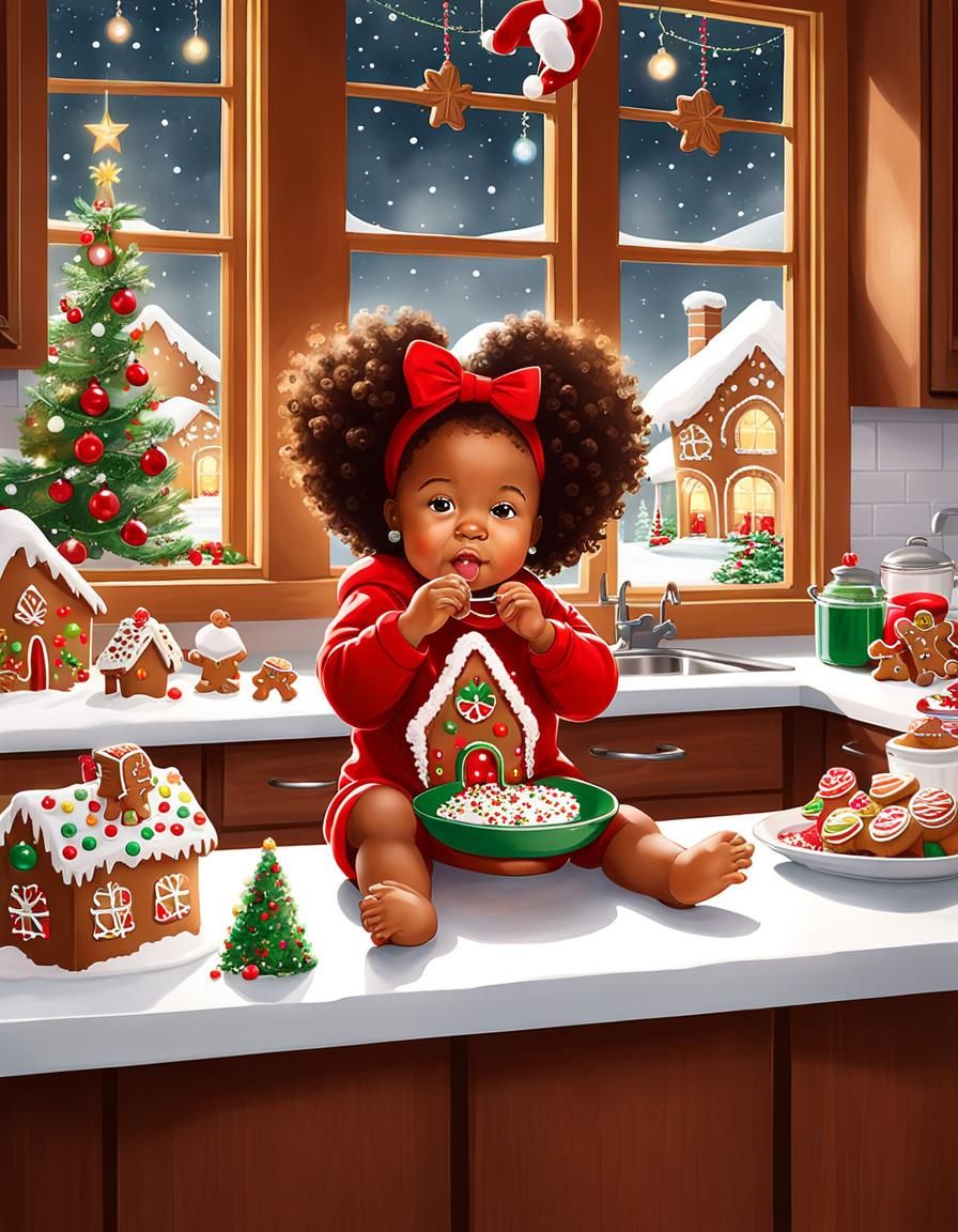 Helping build the Gingerbread House 🏡