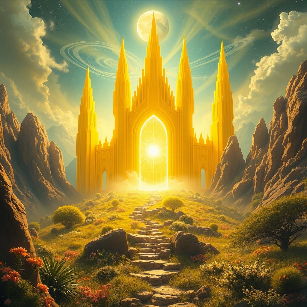 Yellow Crystal Castle Gateway to Earthly Harmony in a Vibran...