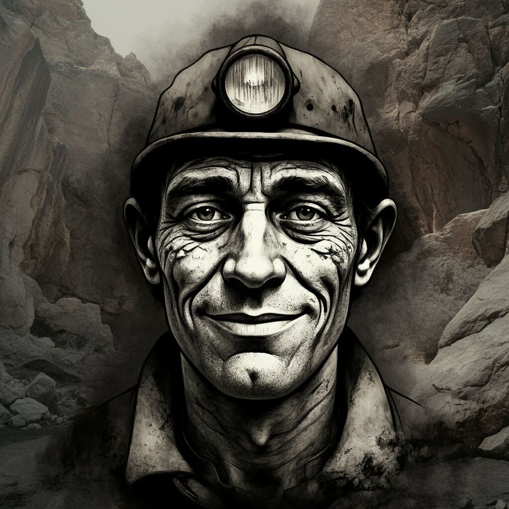 Worn Face in Craggy Caves, Splash Art Style