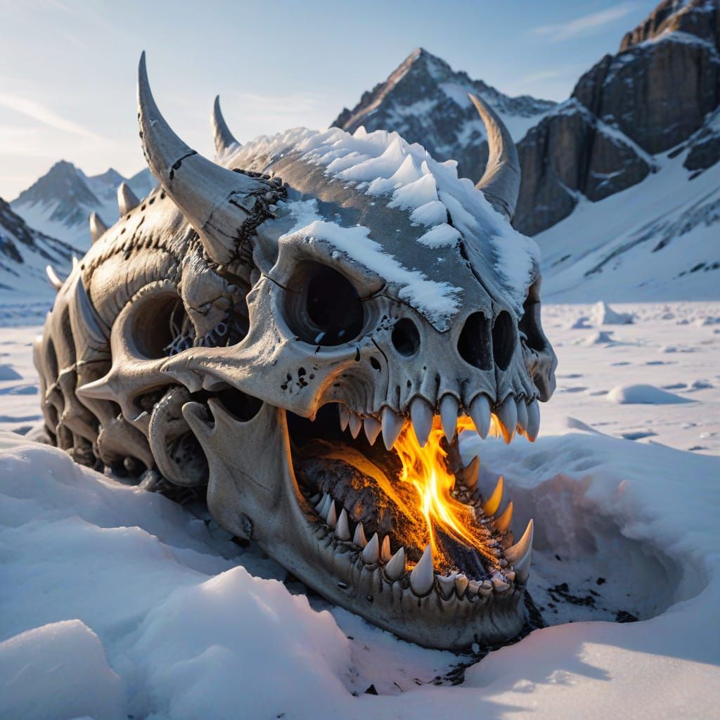 Dragon Skull Campsite in Frozen Tundra