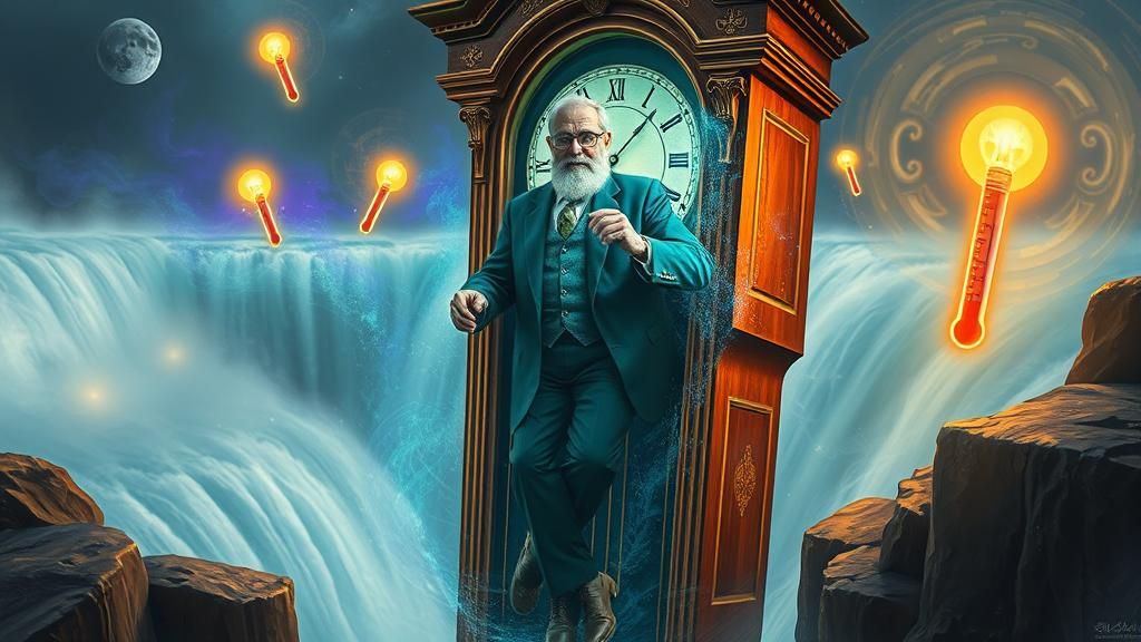 Mystical Grandfather Clock at Niagara Falls, Surreal Art