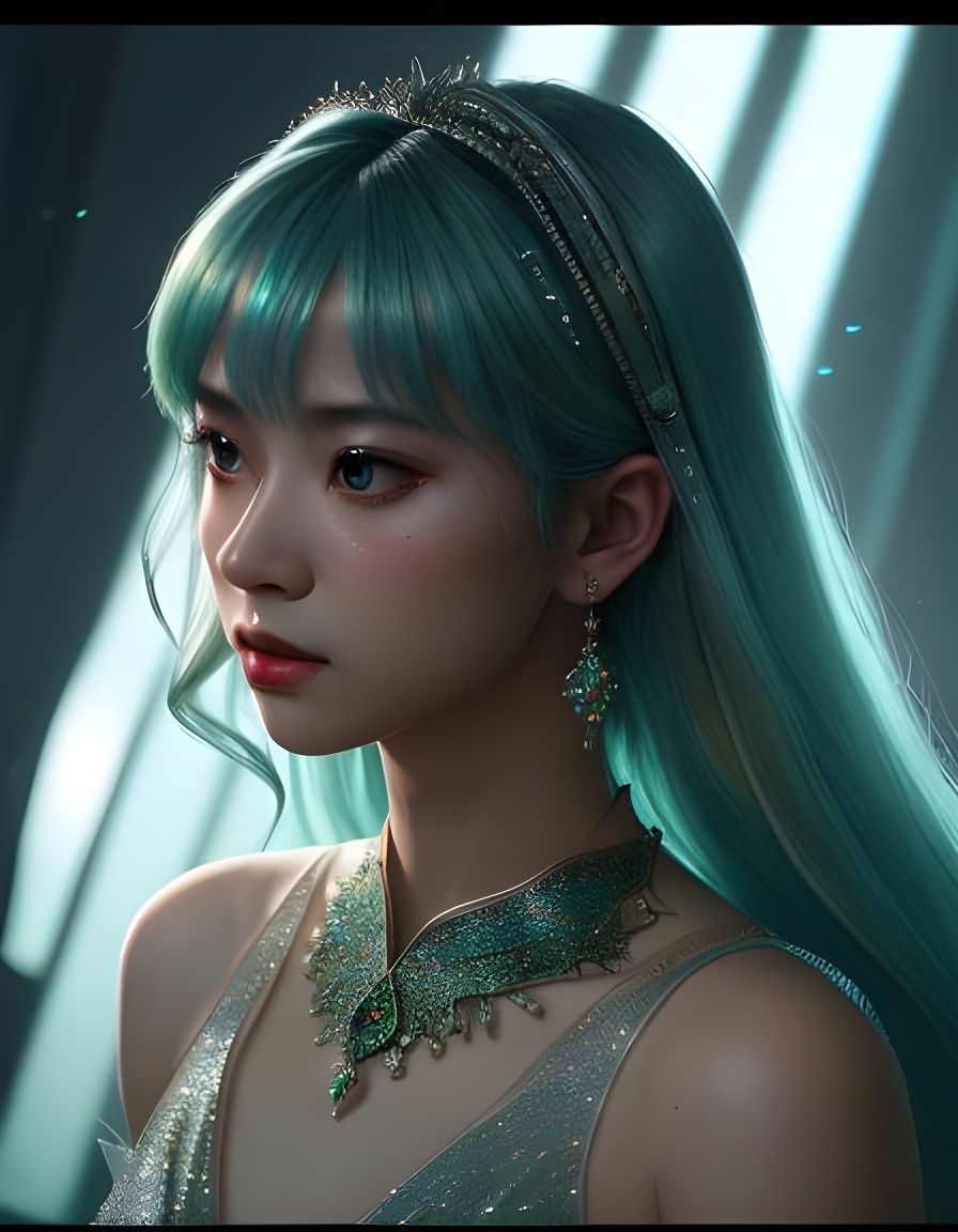 Mythical Creature with Broken Glass Effect in Oriental Theme