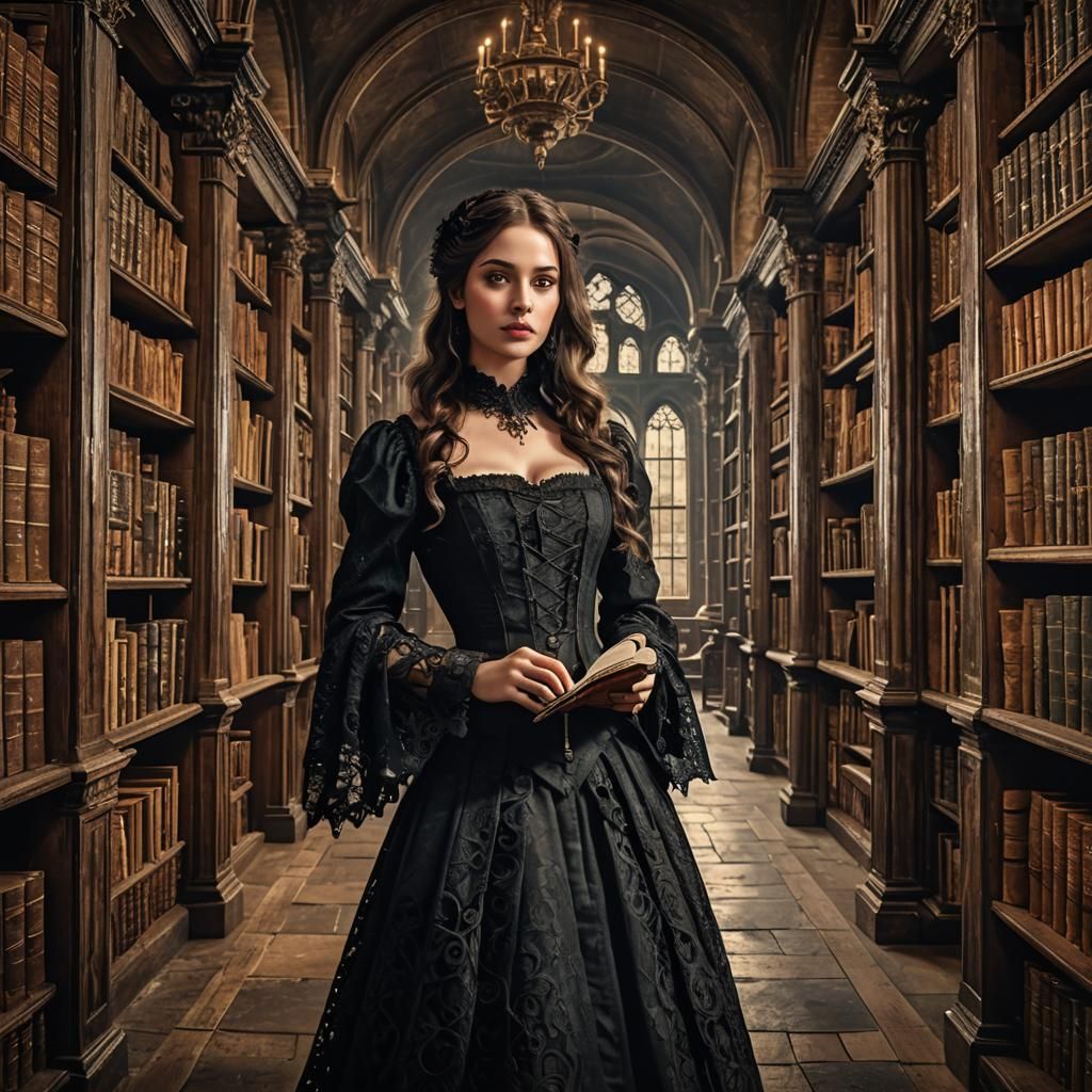 Dark Academia Vibes in the Ancient Library