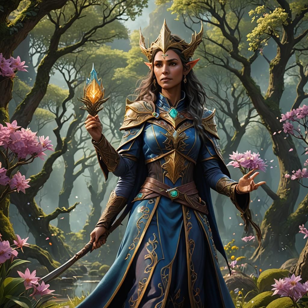 Spring Eladrin Female Wizard Fantasy Art