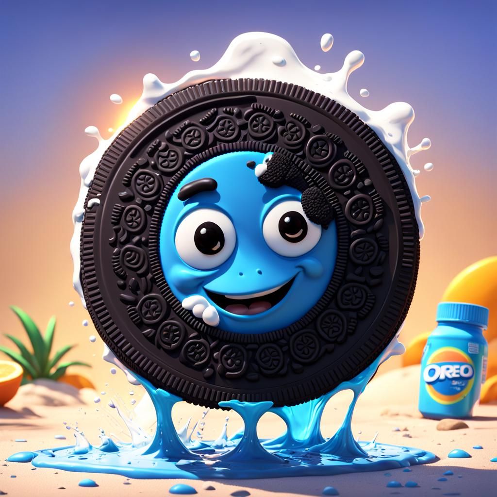 Oreo Sunscreen Mishap: A Pixar-Style Summer Scene