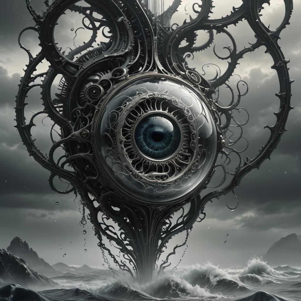 Biomechanical Glass A in Dark Fantasy 3D Render