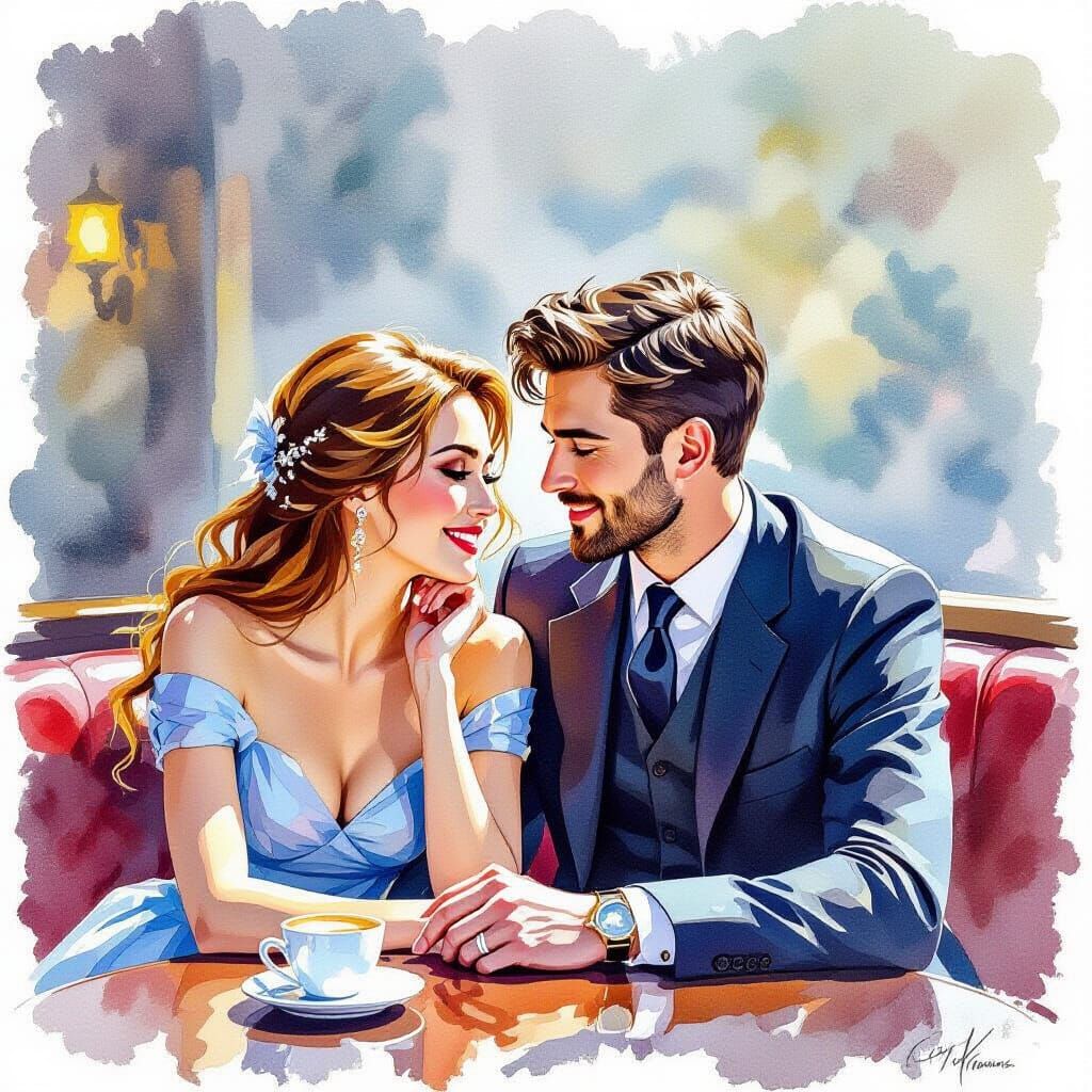 Detailed Gouache Painting: Limericks in Love