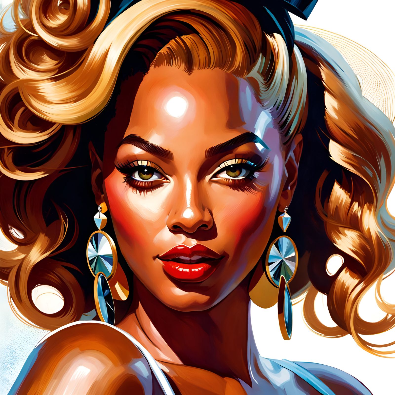 Confident Woman Portrait in Pin-Up Style